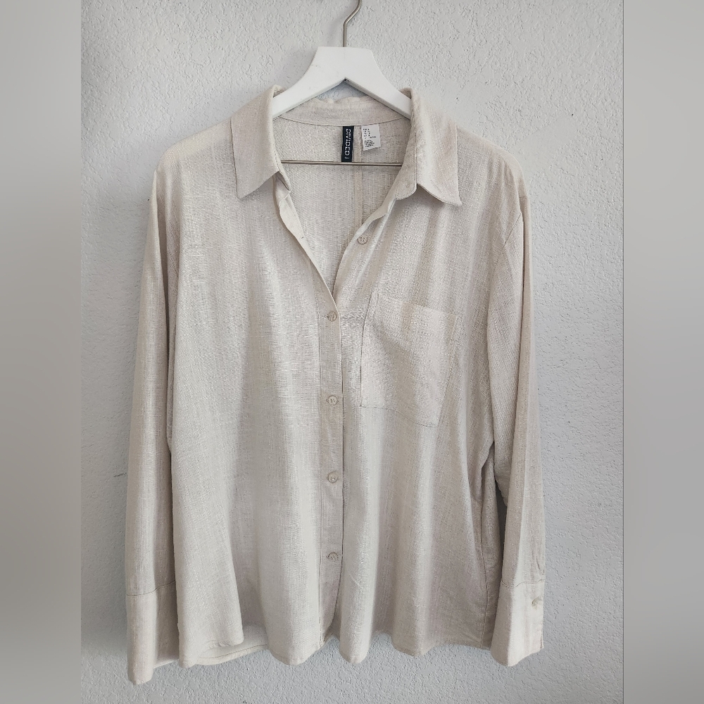 Cream Button-Up Shirt - Picture 2 of 7